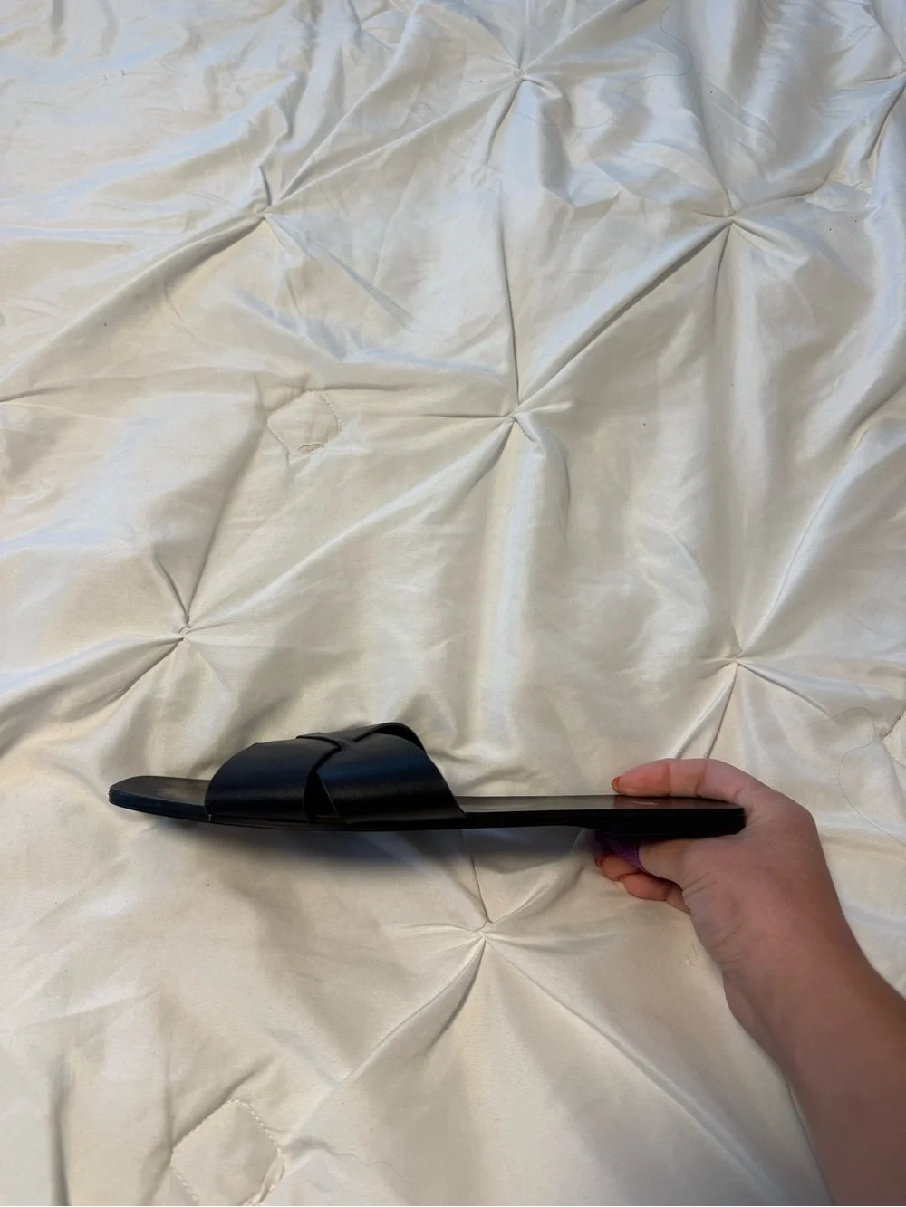H&M Black Crisscross Slide Mules